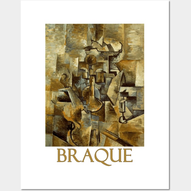 Violin and Candlestick (1910) by Georges Braque Wall Art by Naves